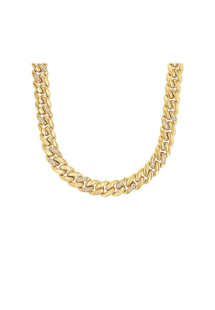 JOOP! Collier für Damen, Edelstahl, Zirkonia, Gold, 45 CM