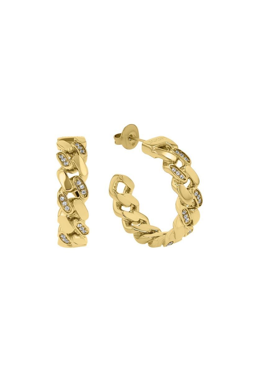 JOOP! Creole für Damen, Edelstahl, Zirkonia, Gold, 99