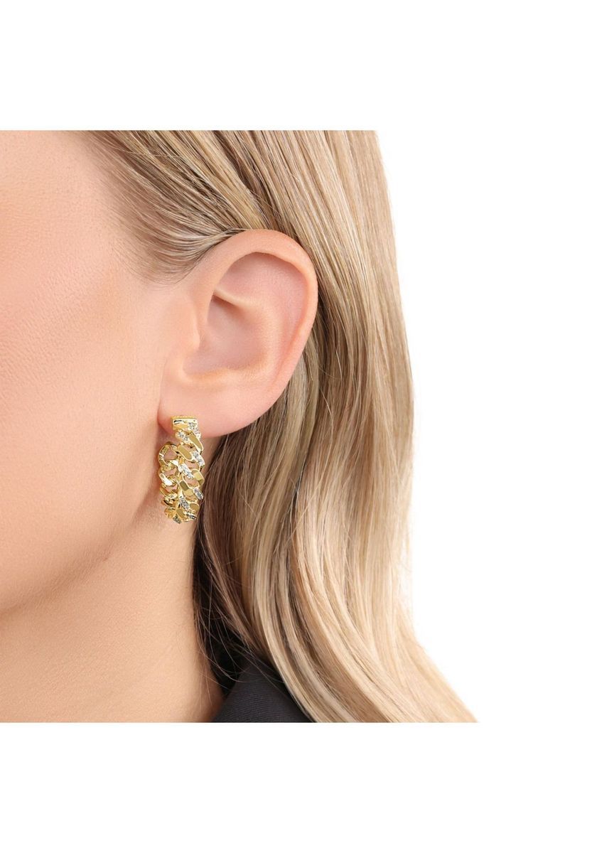 JOOP! Creole für Damen, Edelstahl, Zirkonia, Gold, 99