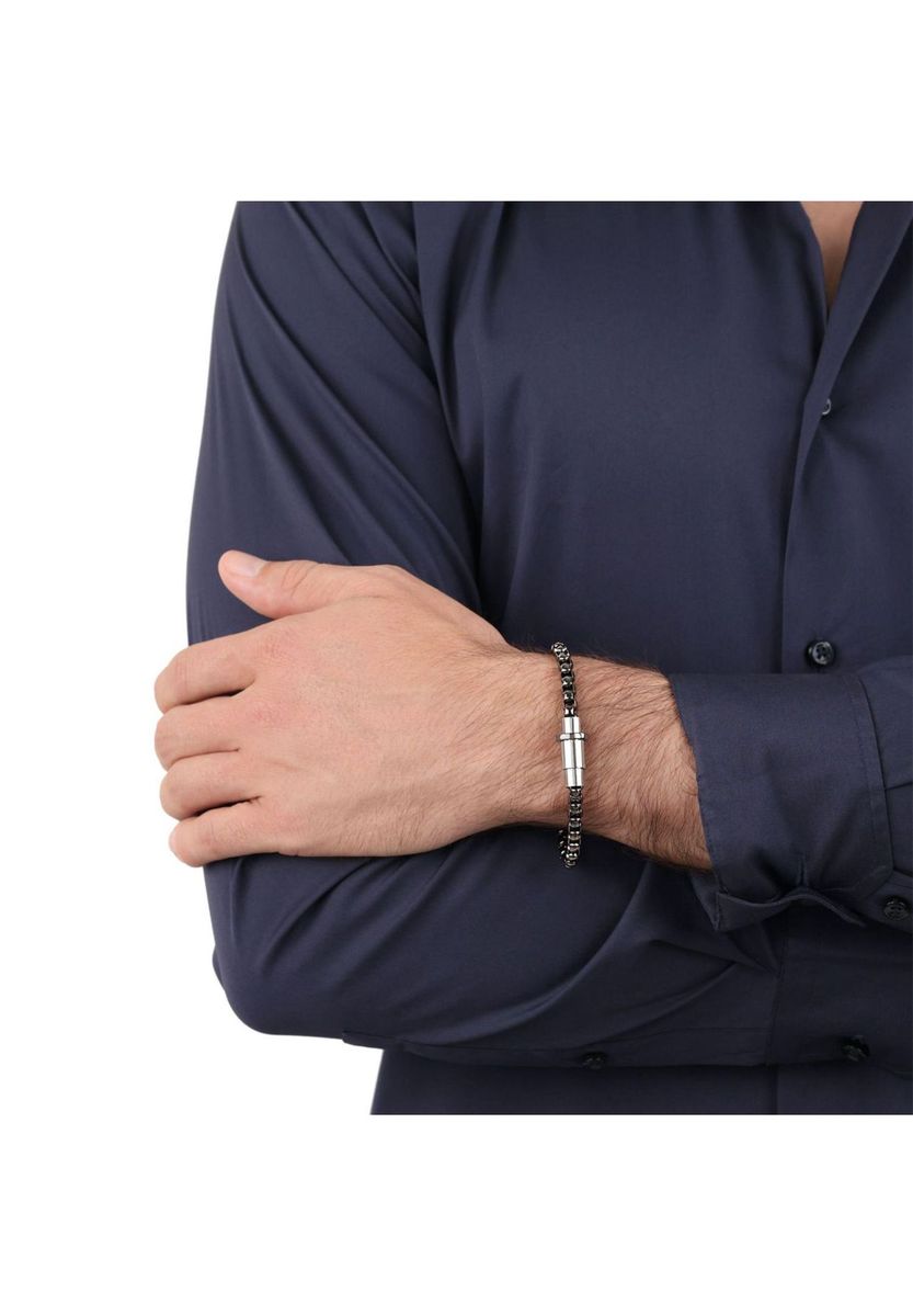 JOOP! Armband m.Anh. für Herren, Edelstahl, Grau, 21 CM