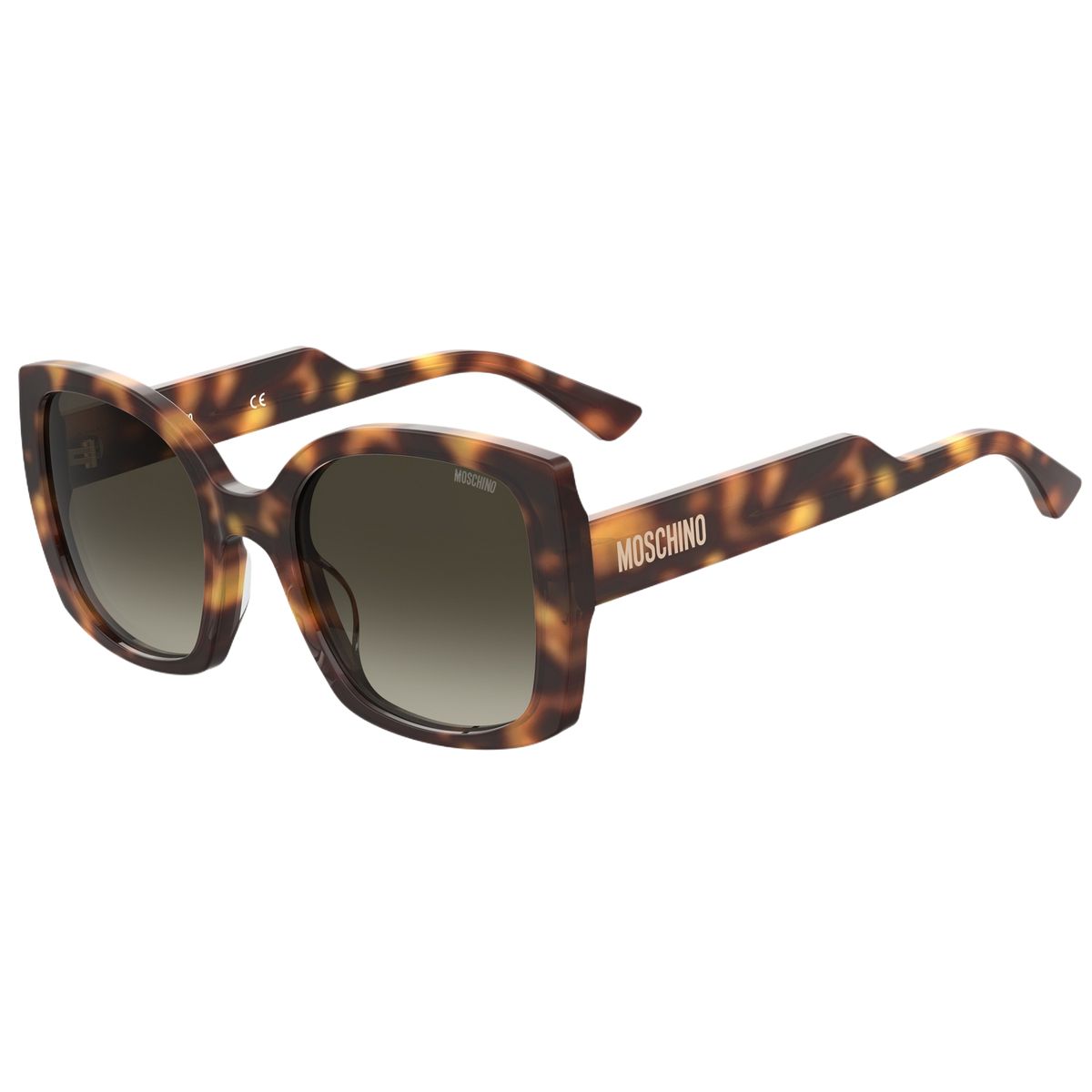 Eckige Acetat Sonnenbrille mit Schildpattmuster
