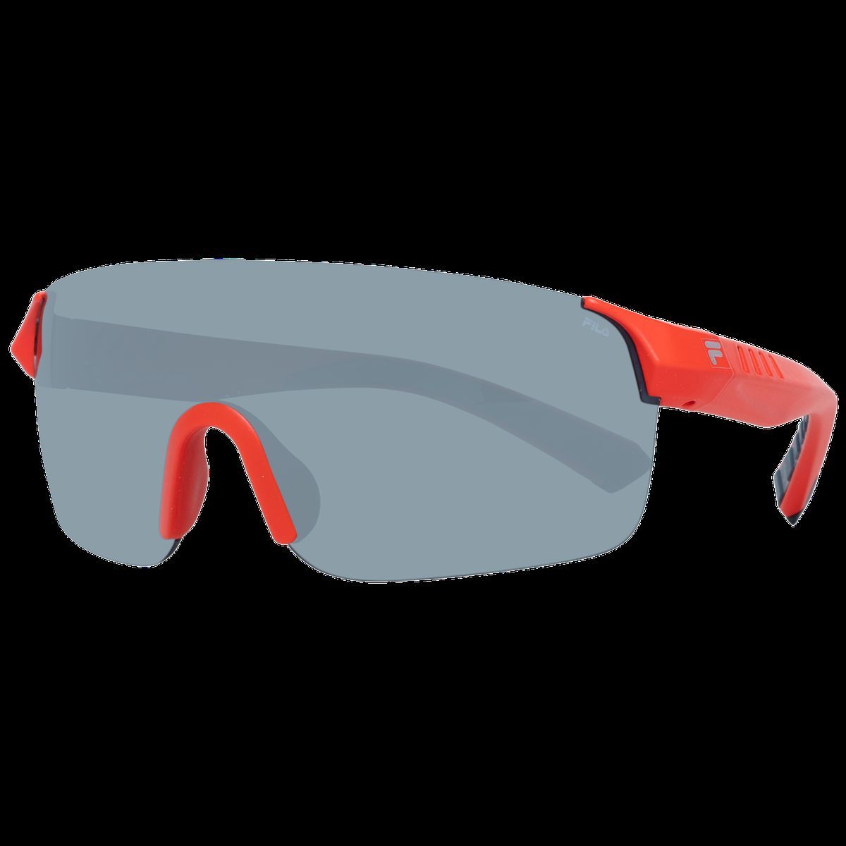 Randlose Monoblock-Shield-Sonnenbrille in Rot