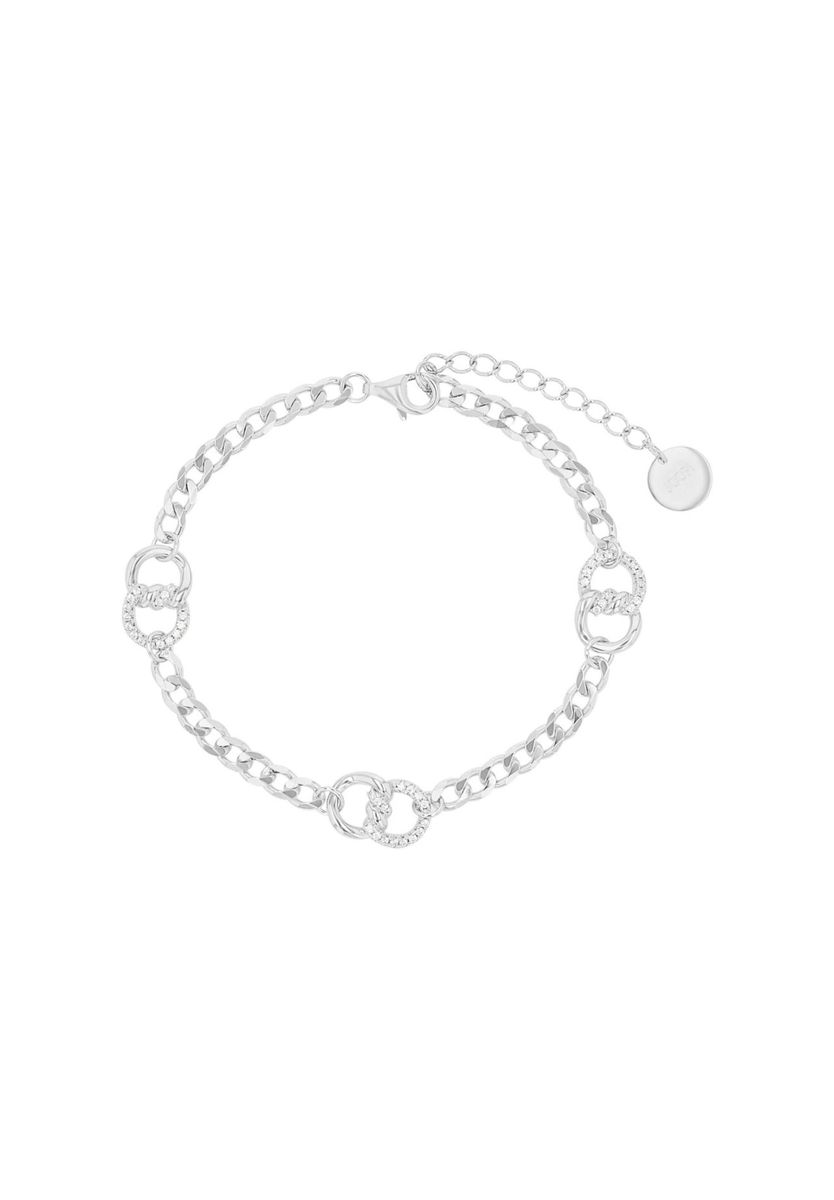 Funkelndes Silberkettenarmband mit Anhängern