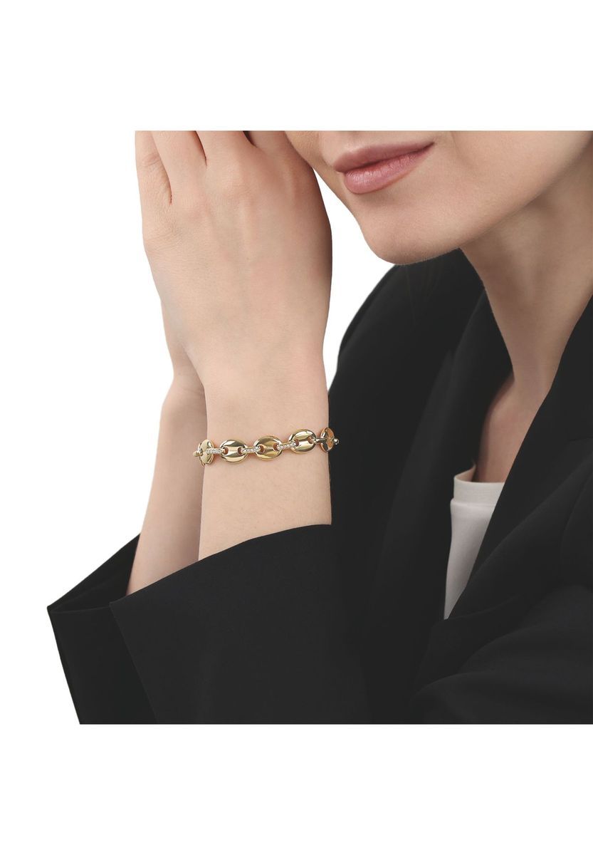 Elegantes goldfarbenes Perlenkettenarmband