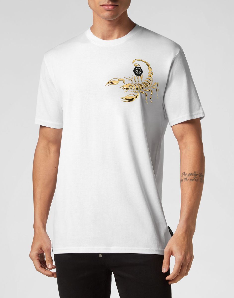 Baumwoll-T-Shirt mit grafischem Skorpion-Print