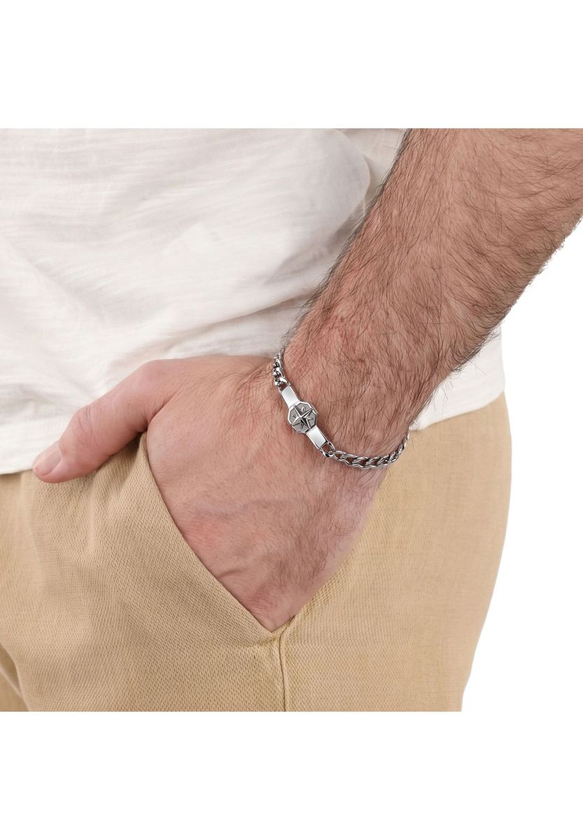 Herren-Edelstahl-Kompassarmband