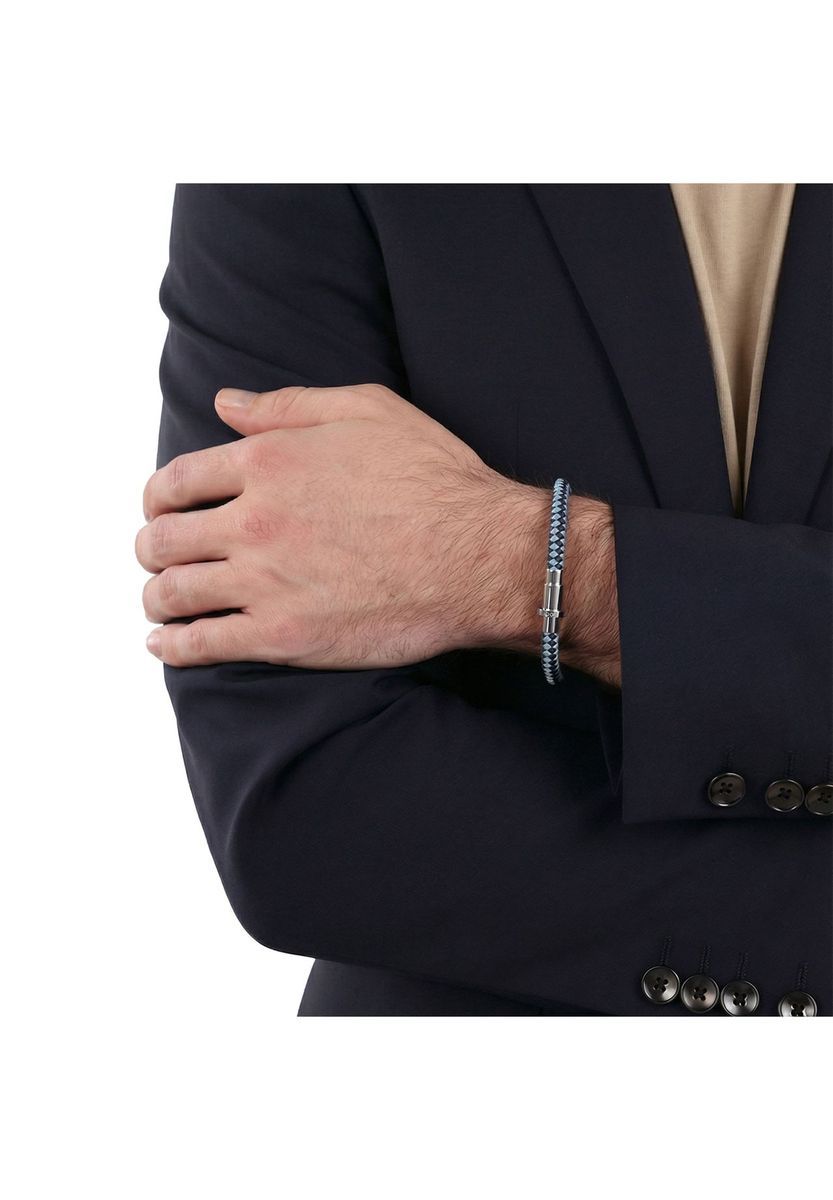 Herrenarmband aus geflochtener Kordel mit Stahlverschluss