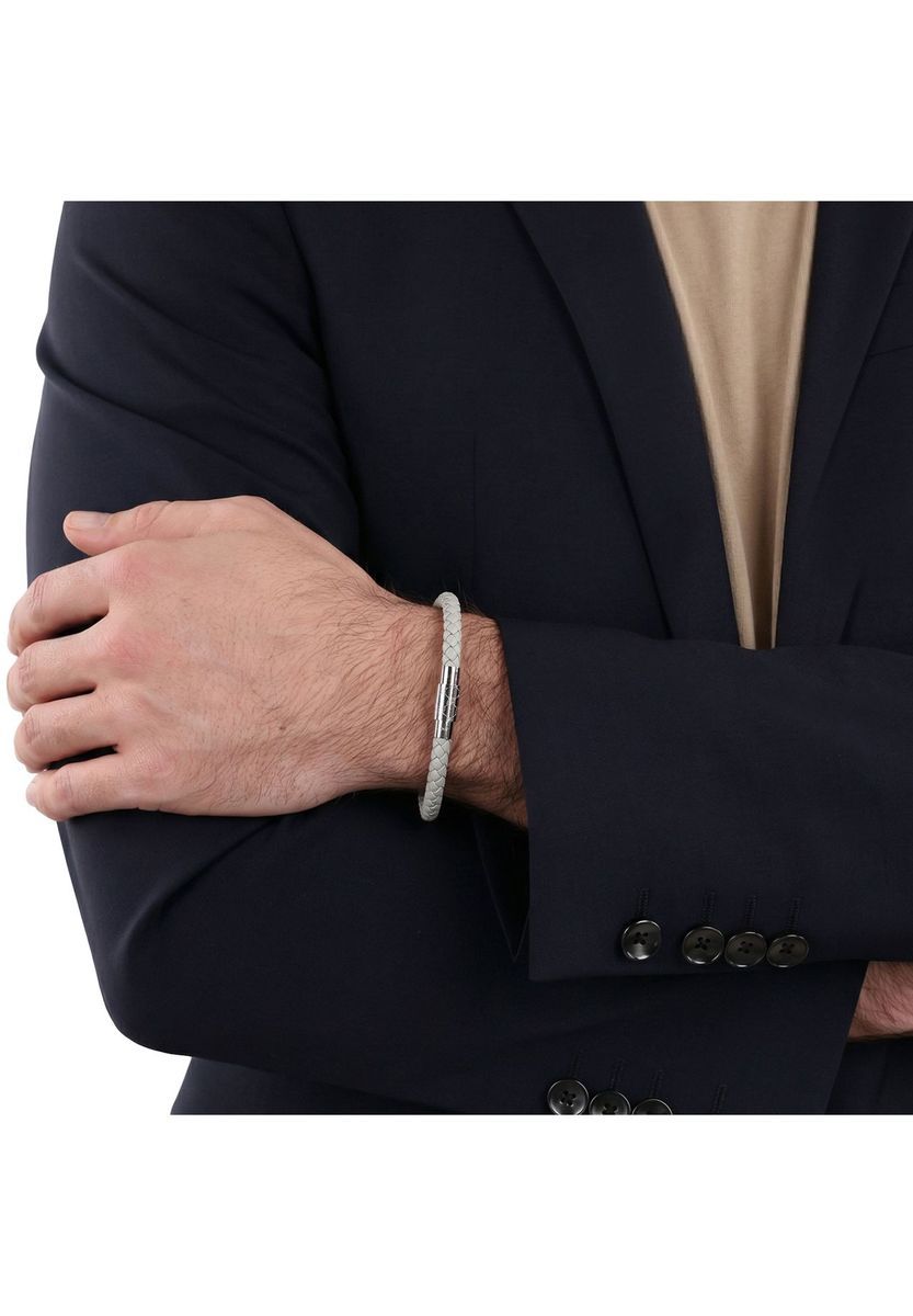 Geflochtenes Lederarmband mit Magnetverschluss