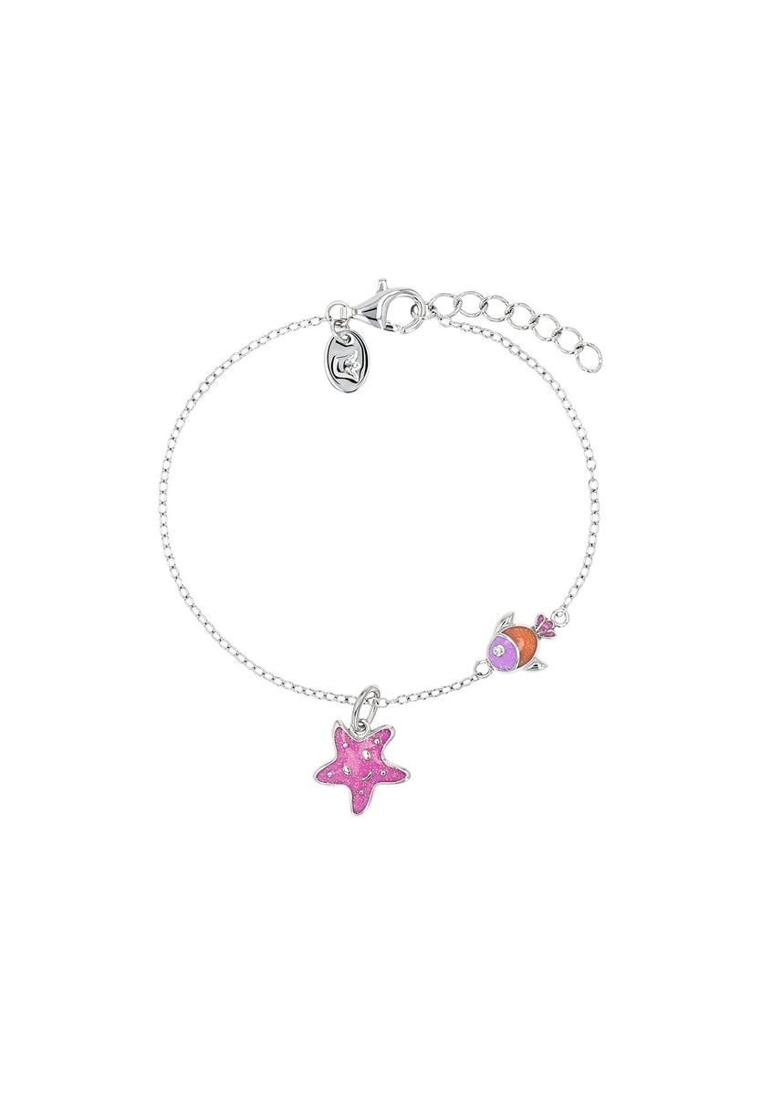 Emaille Seestern und Fisch Kinderarmband