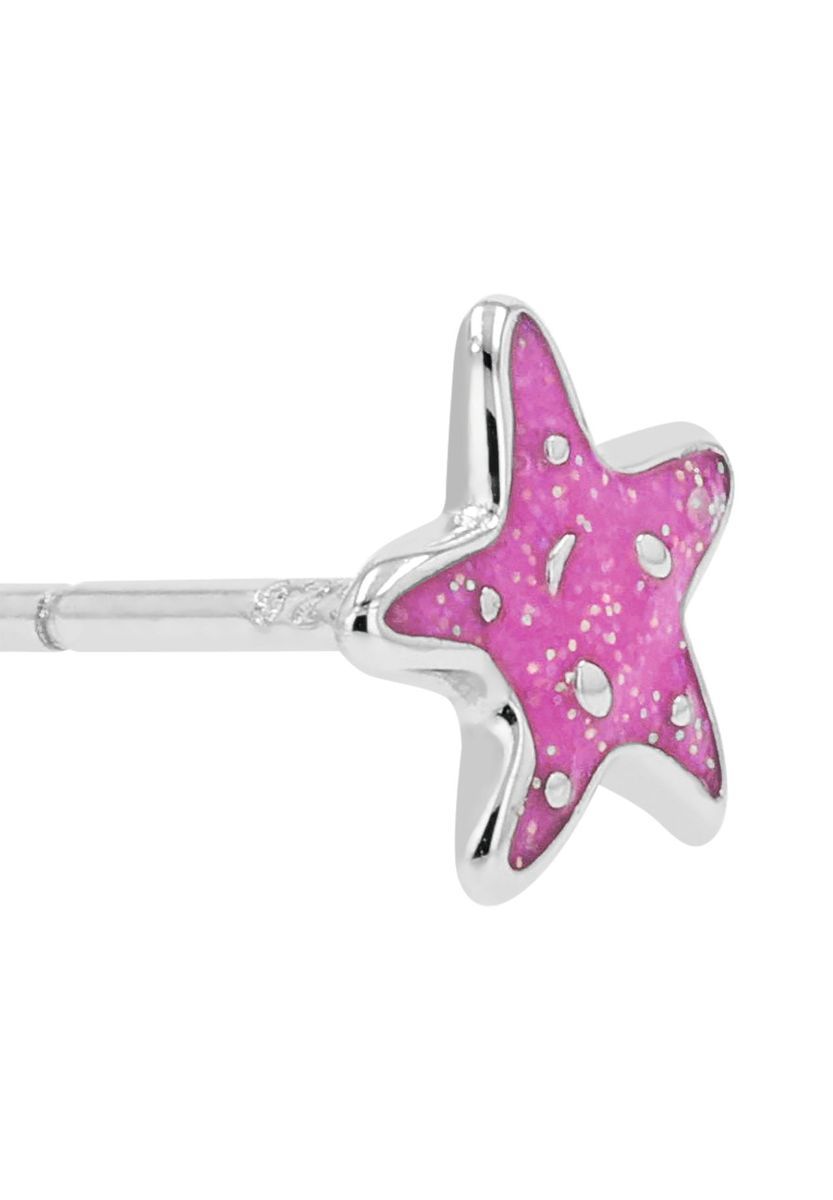 Rosa Seestern Ohrstecker Silber