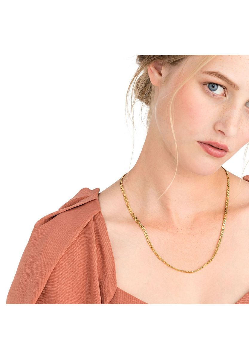 NOELANI Damen Y-Kette "Chunky Chain", Edelstahl, gold