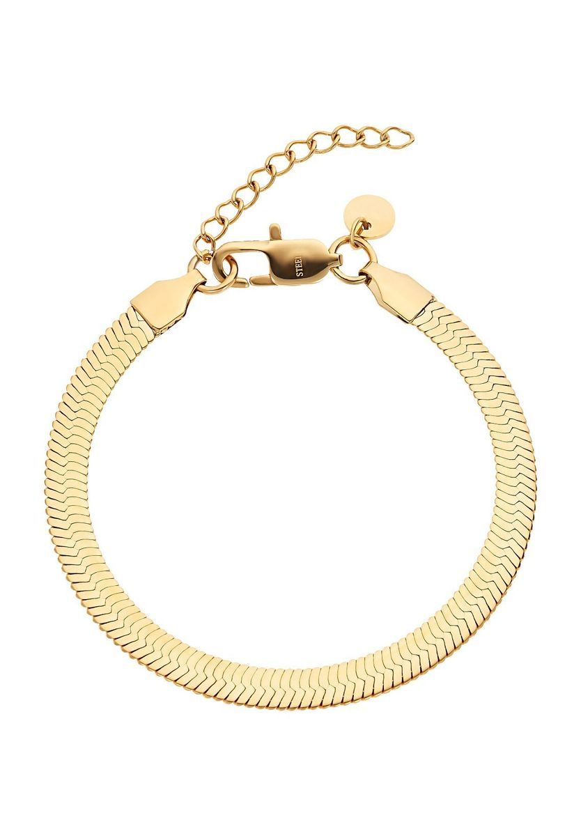 NOELANI Damen Armband "Chunky Chain", Edelstahl, gold
