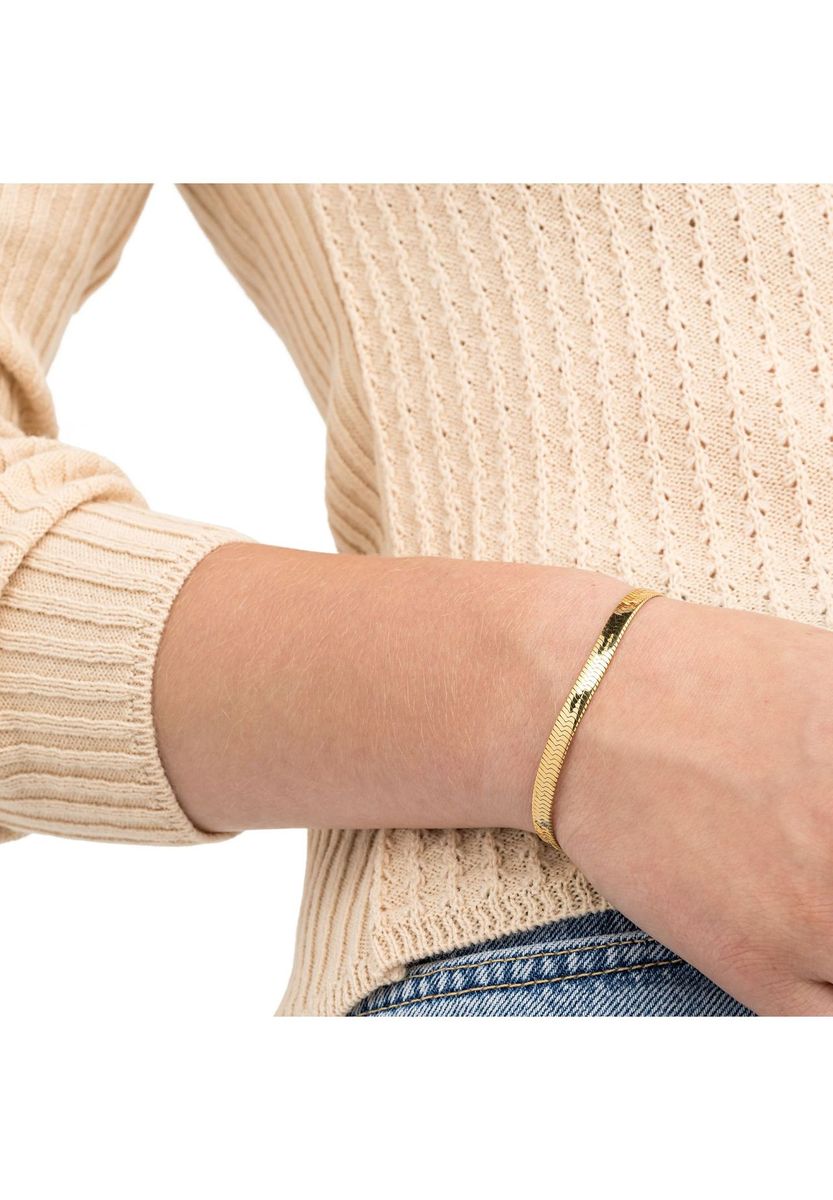 NOELANI Damen Armband "Chunky Chain", Edelstahl, gold