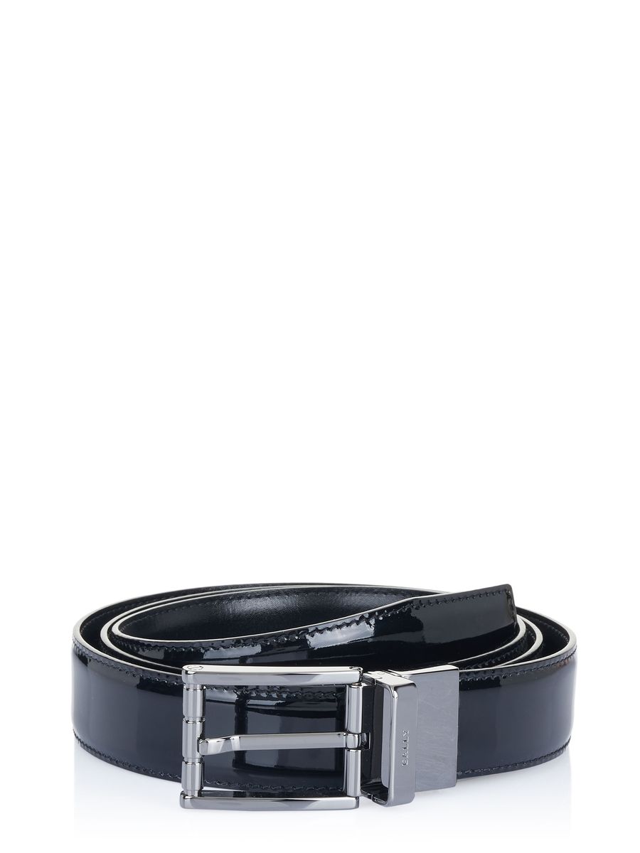Glänzender schwarzer Lackleder Gürtel