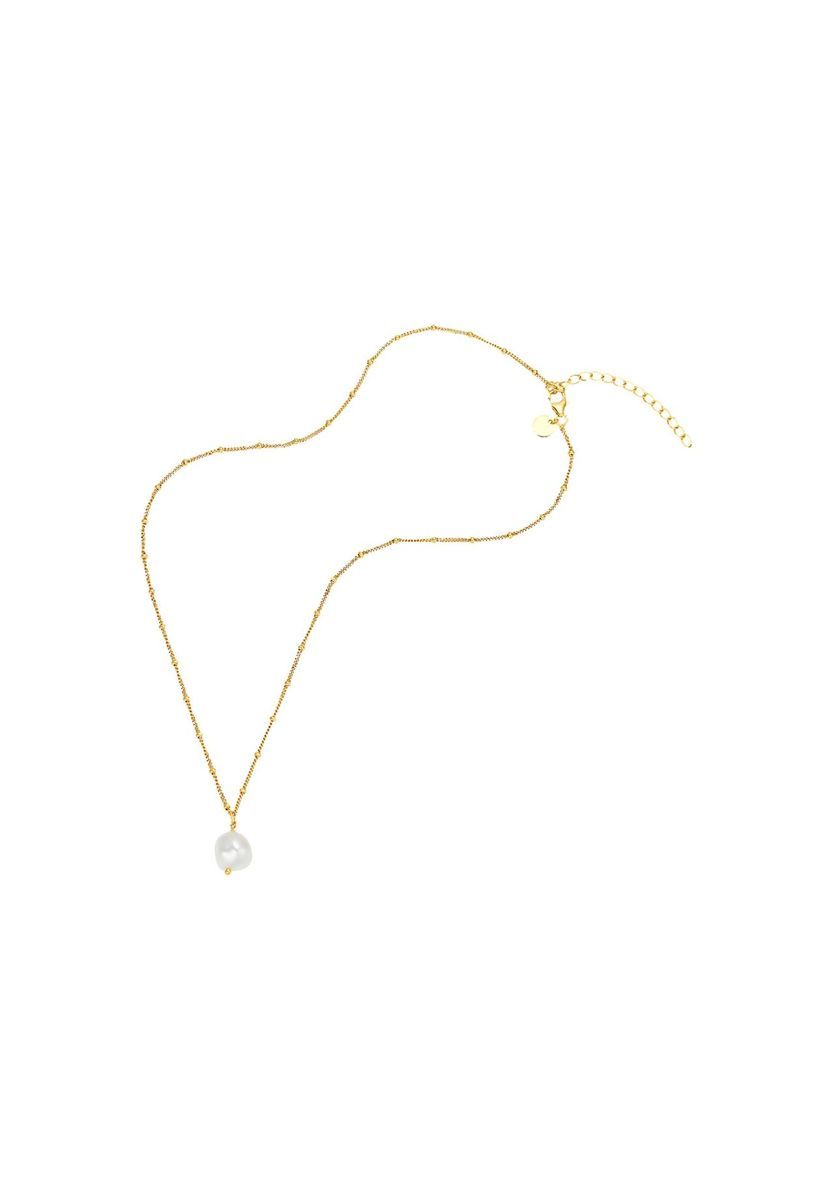 JOOP! Damen Kette mit Anhänger "Baroque Pearl", 925er Silber Süßwasserzuchtperle, GOLD