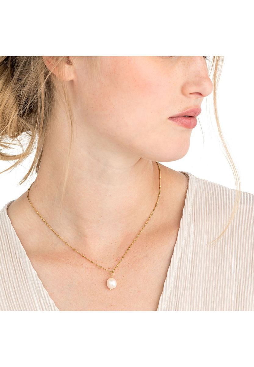 JOOP! Damen Kette mit Anhänger "Baroque Pearl", 925er Silber Süßwasserzuchtperle, GOLD