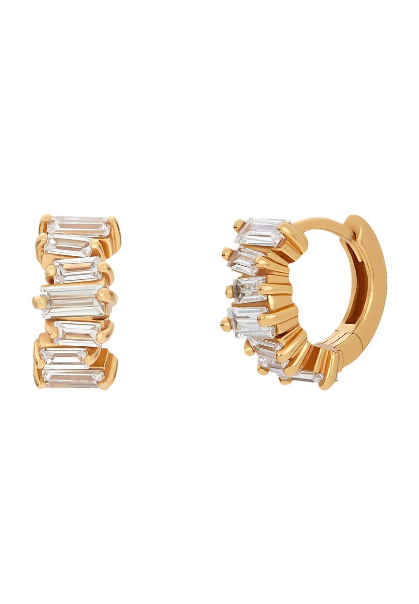 NOELANI Damen Creolen, 925er Silber, vergoldet, gold