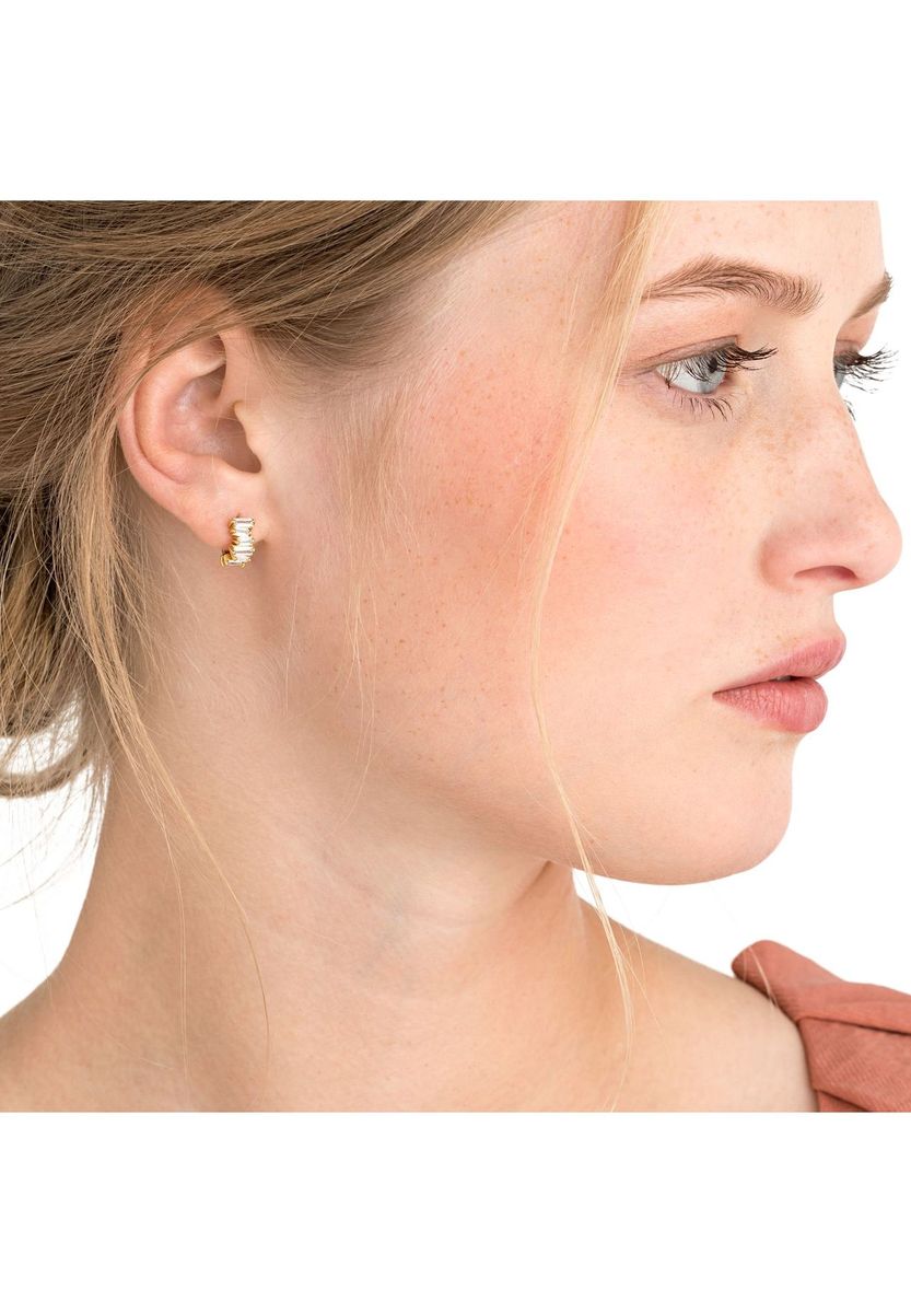 NOELANI Damen Creolen, 925er Silber, vergoldet, gold