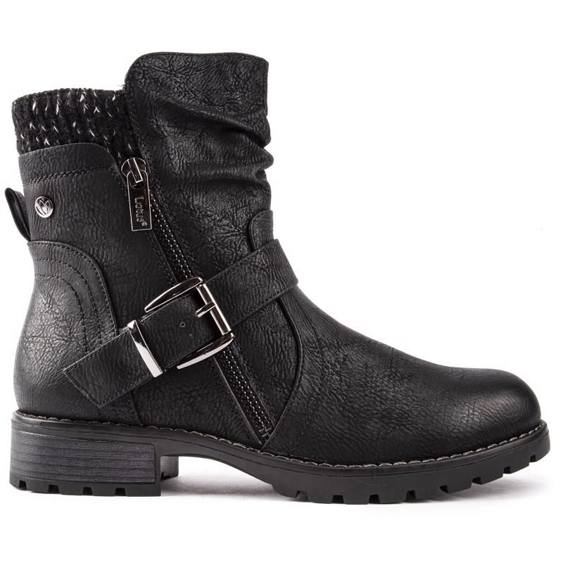 Schwarze Stiefeletten mit Schnallendetail