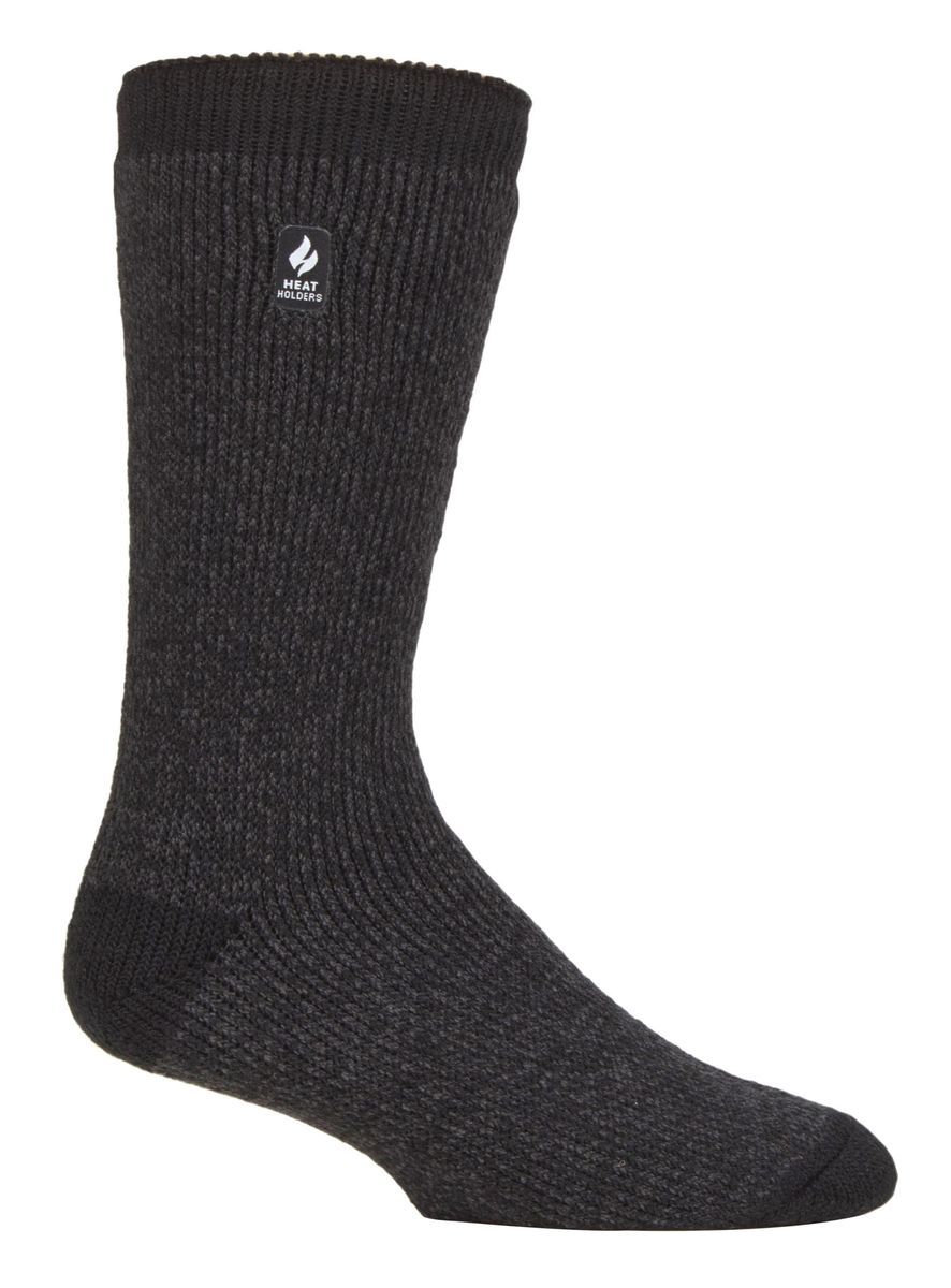 Wärmehalter - Herren extra dicke Thermosocken für den Winter | Warme flauschige Fleece isolierte Socken | Geschenke für Männer - Charcoal / Mid Grey Heel & Toe (Berlin)