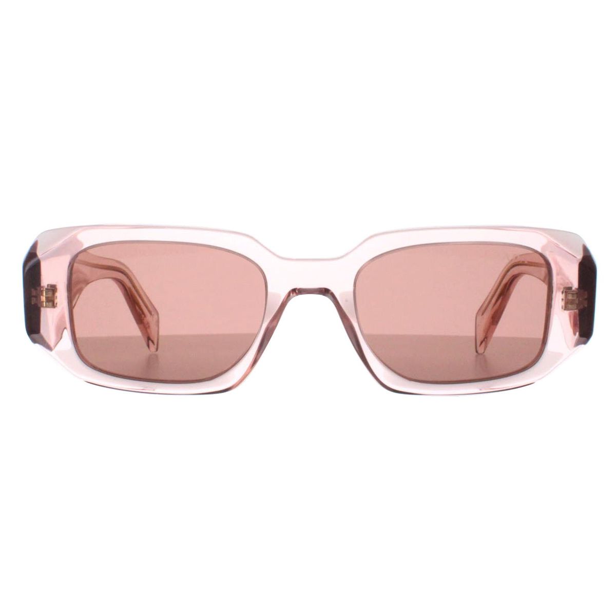 Rechteckige Pfirsichfarbene Transparente Sonnenbrille