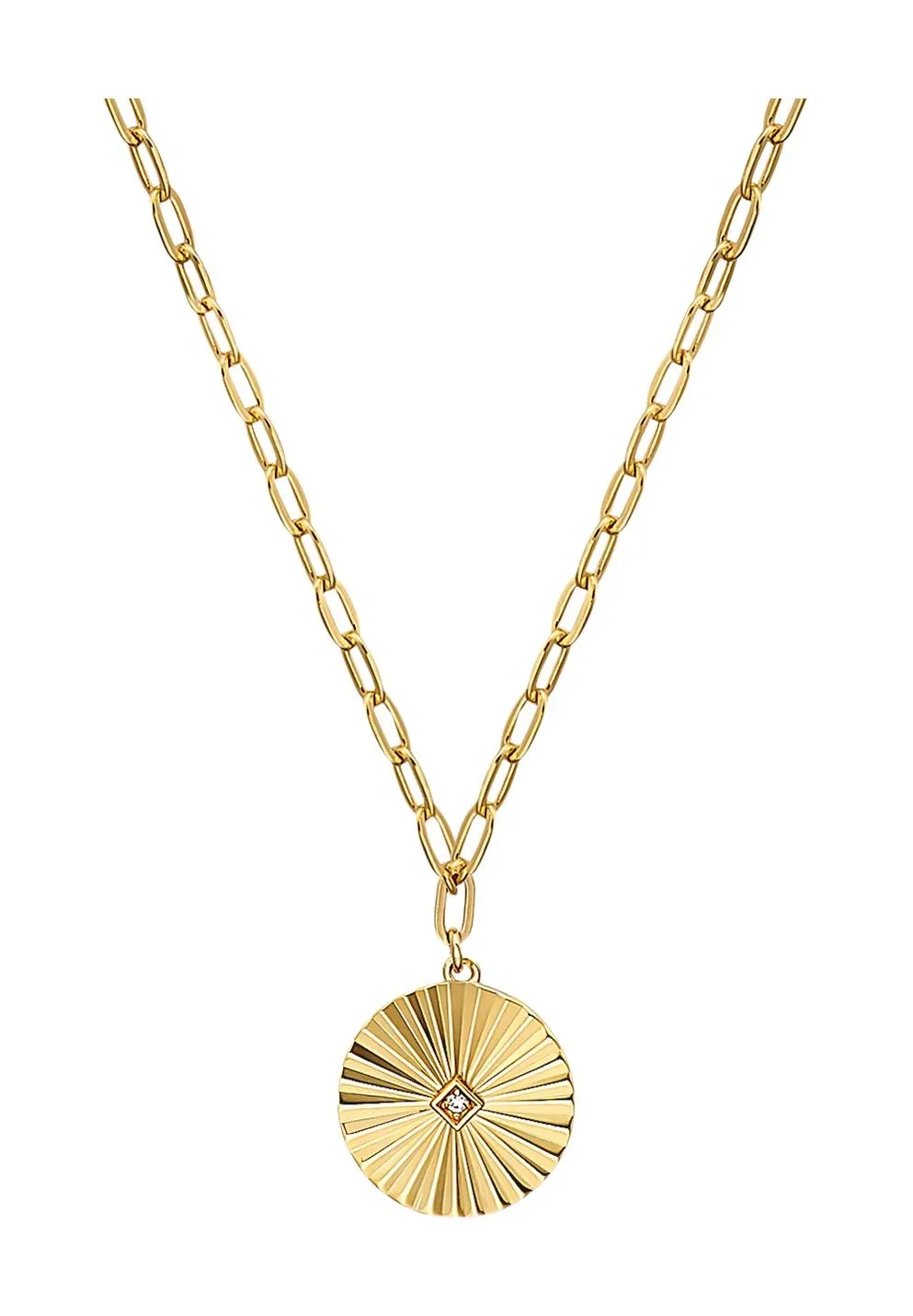 NOELANI Damen Kette mit Anhänger "Sun", 925er Silber, GOLD