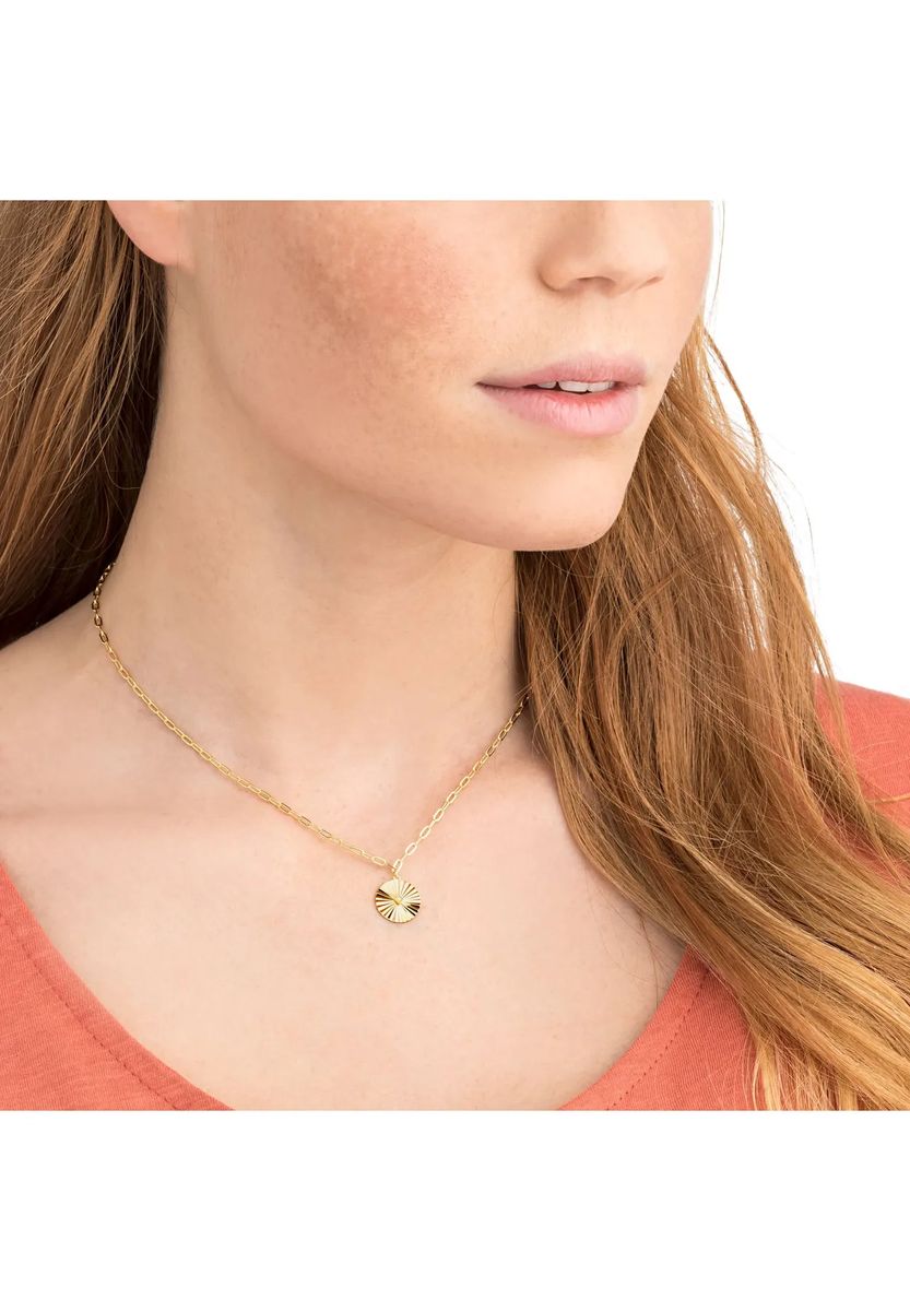NOELANI Damen Kette mit Anhänger "Sun", 925er Silber, GOLD