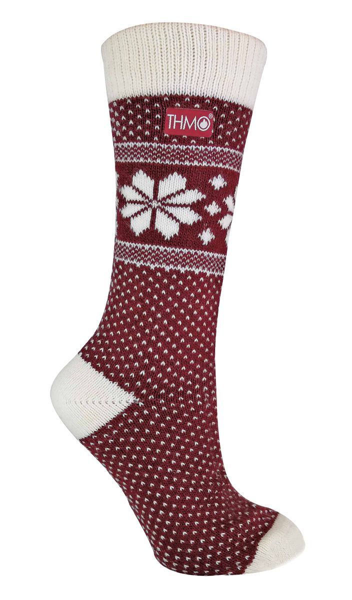 THMO - Damen Vintage Nordic Fairisle Style Winter Wool Blend Socken