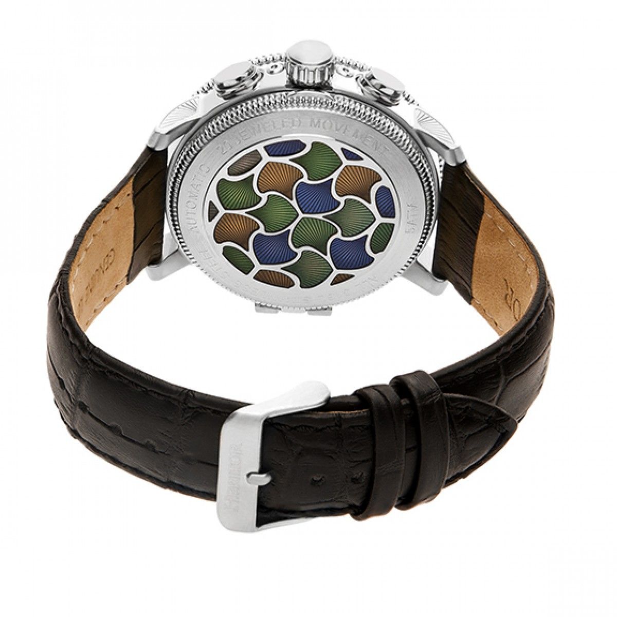 Aura Halbskelett-Uhr mit Cloisonné-Emaille