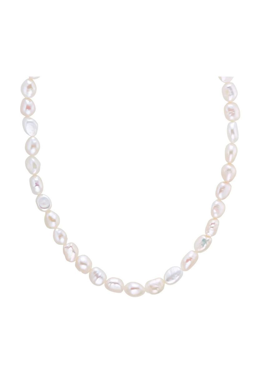 NOELANI Damen Kette, 925er Silber mit Süßwasserzuchtperlen, WEISS GOLD