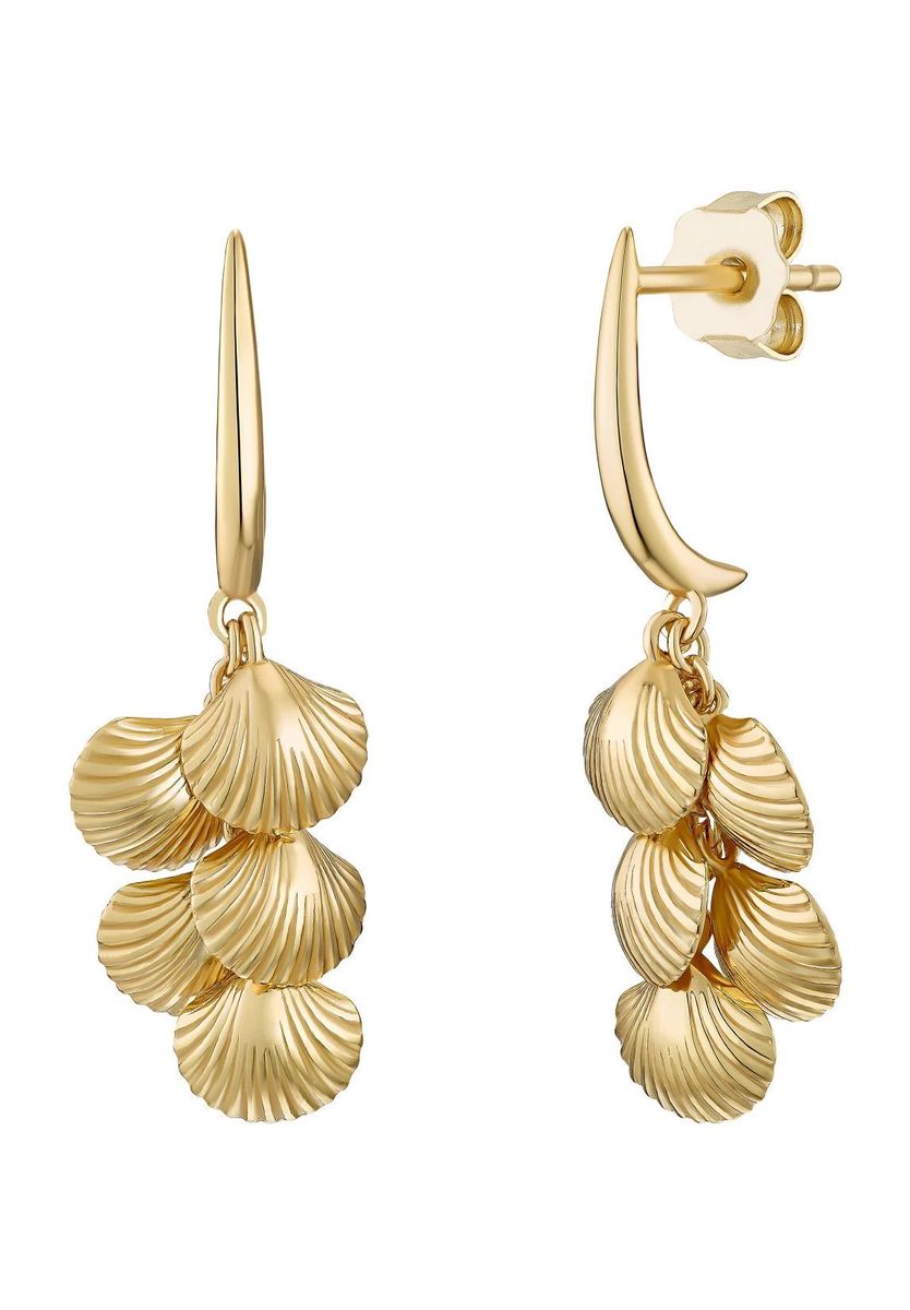 NOELANI Damen Ohrhänger "Shell", 925er Silber, GOLD