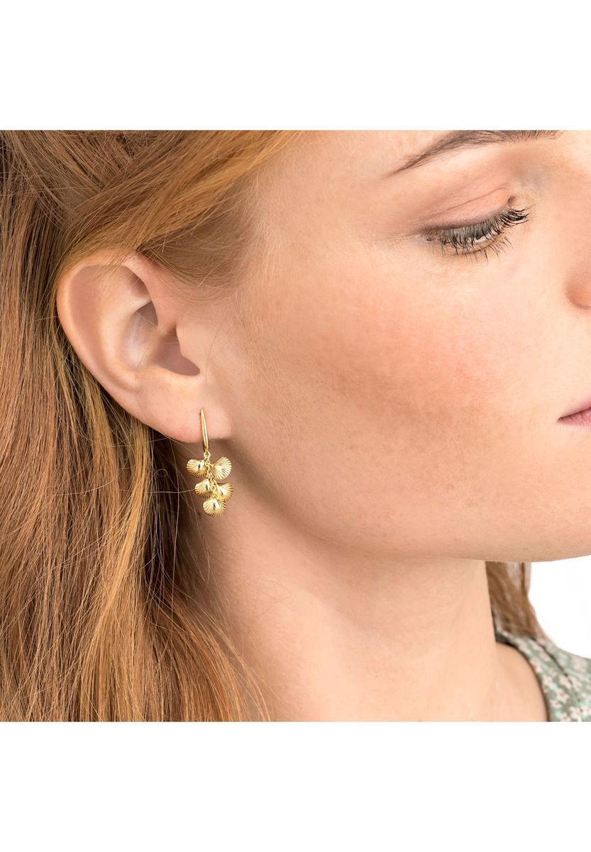 NOELANI Damen Ohrhänger "Shell", 925er Silber, GOLD