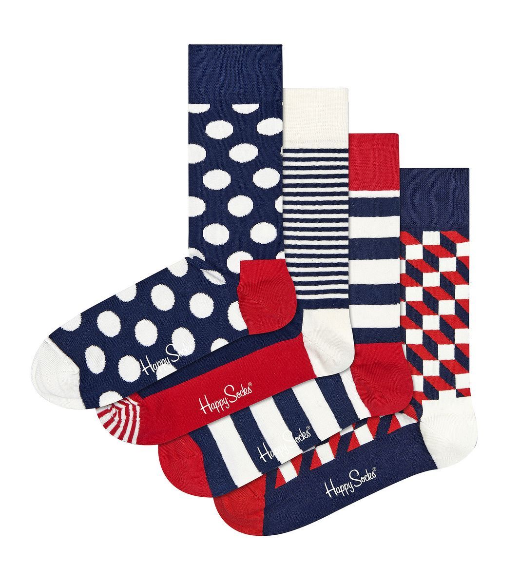 Happy Socks Sokken Classic Navy 4er-Pack Geschenkbox Multicolour