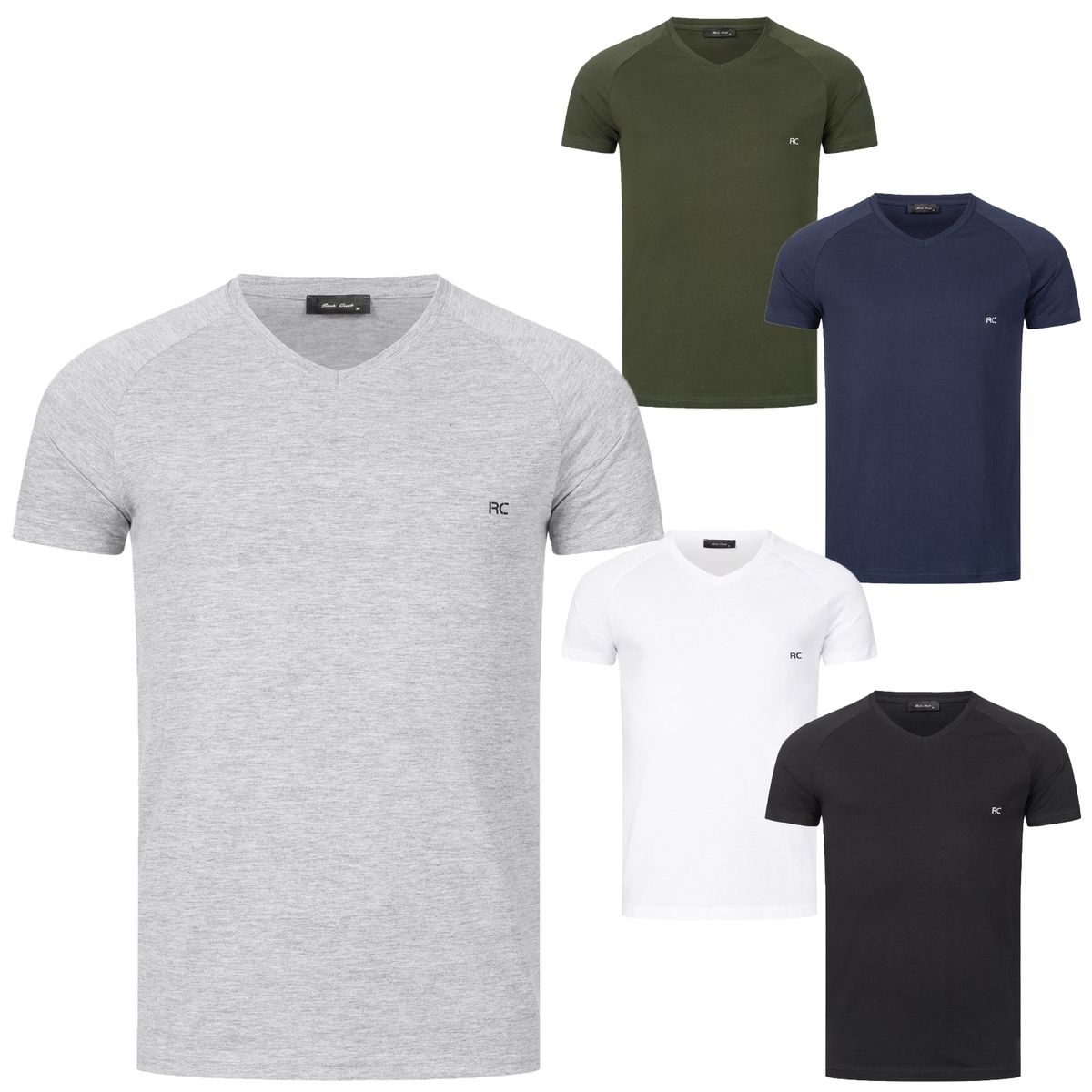Herren Basic T-Shirt mit V-Ausschnitt