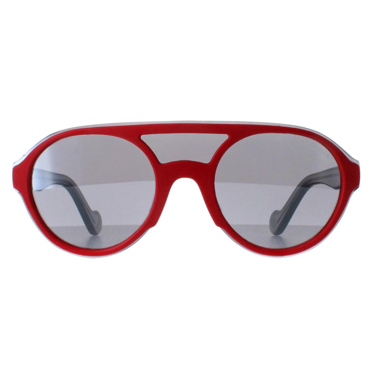 Pilotenbrille Roter Rahmen Graue Gläser
