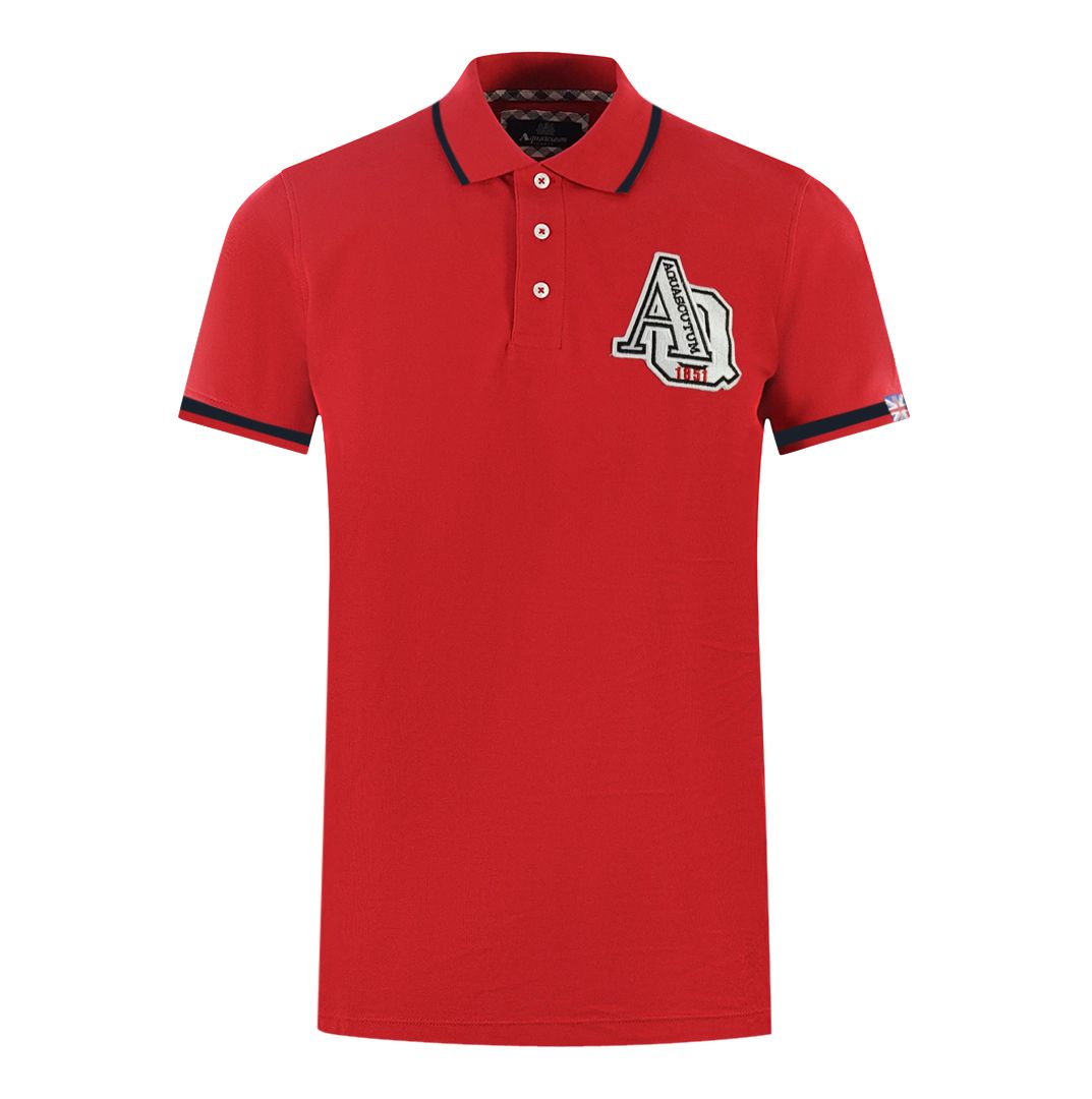 Besticktes rotes Poloshirt mit Spitze