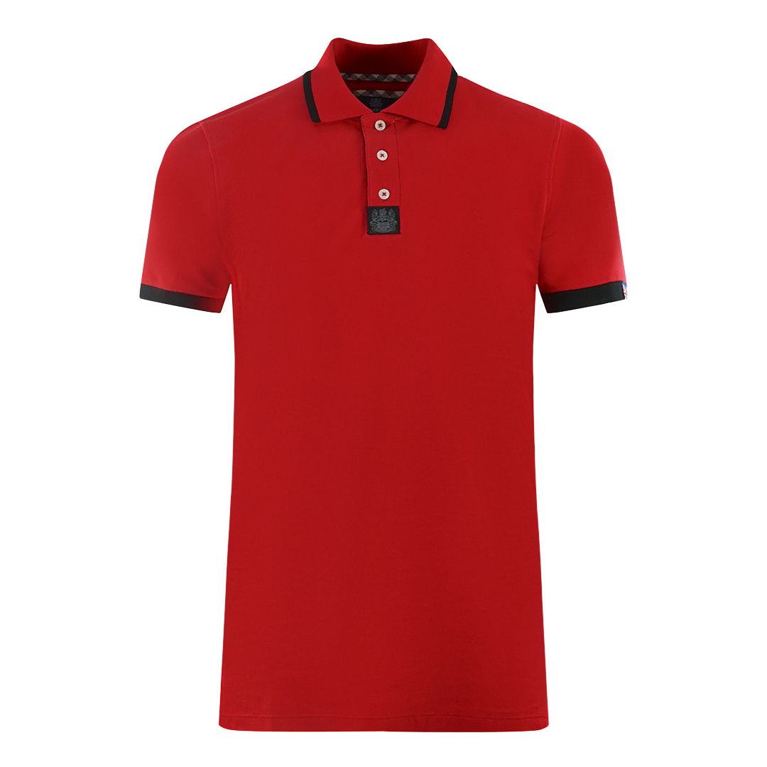 Besticktes Baumwoll-Polo mit Kontrastpaspeln