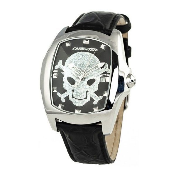 Lässige Lederuhr mit Totenkopf-Zifferblatt