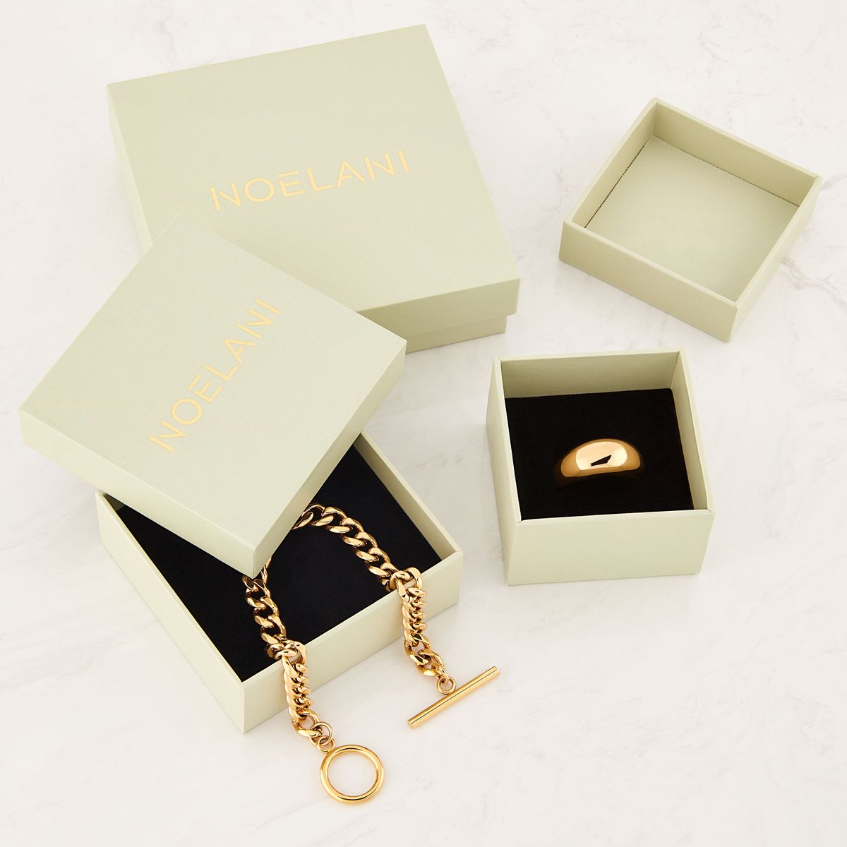 NOELANI Damen Ring, 925er Silber, GOLD