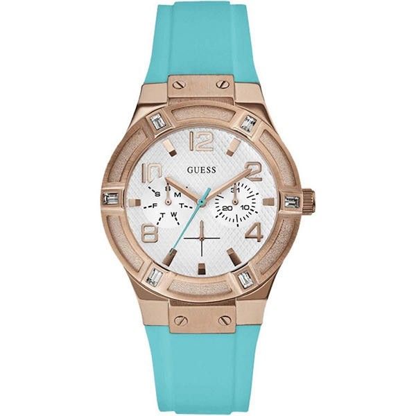 Roségold Damenuhr mit blauem Armband