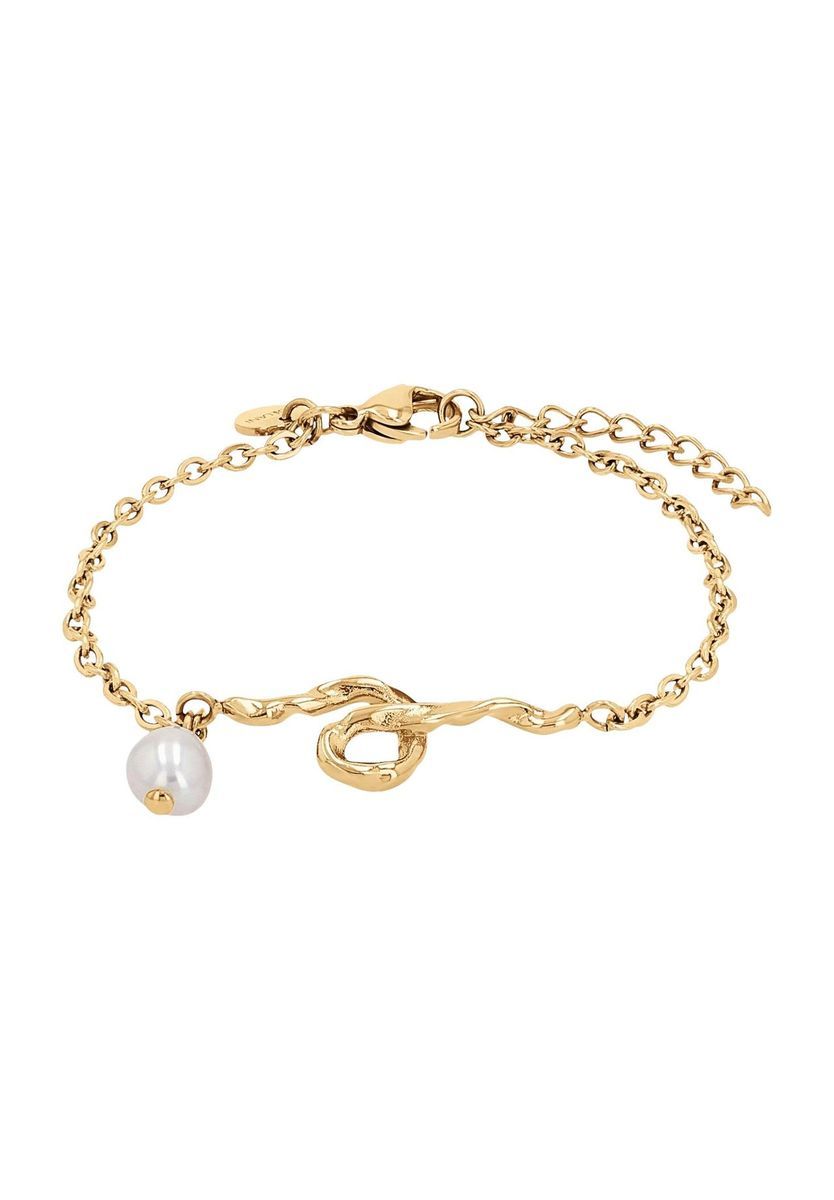 NOELANI Damen Armband, Edelstahl mit Süßwasserzuchtperle, GOLD