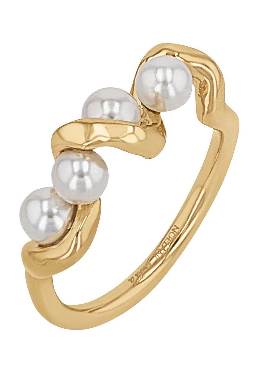 NOELANI Damen Ring, Edelstahl mit Perlen, GOLD, 52