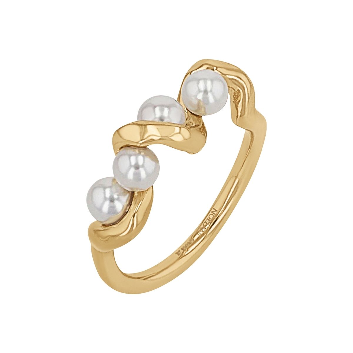 NOELANI Damen Ring, Edelstahl mit Perlen, GOLD, 52