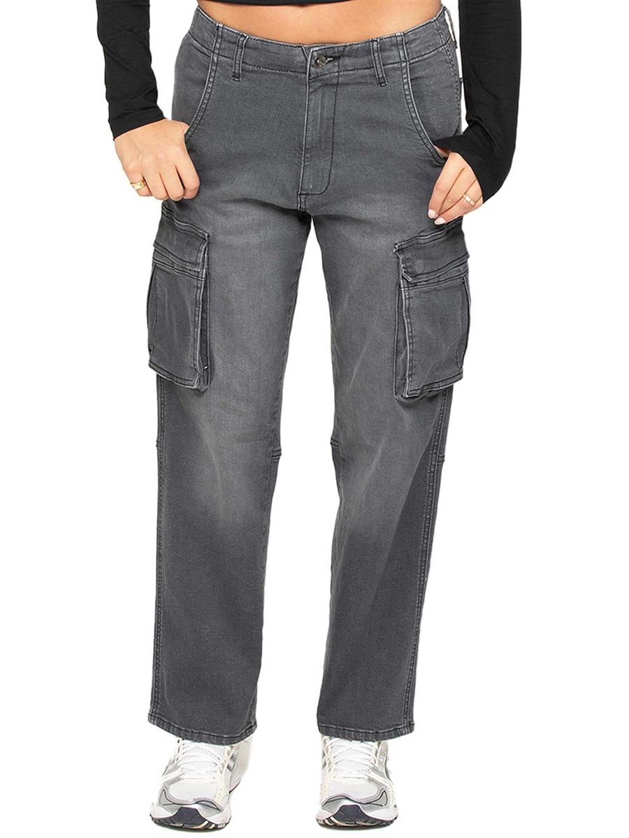 Damen Straight Leg Cargo Jeans