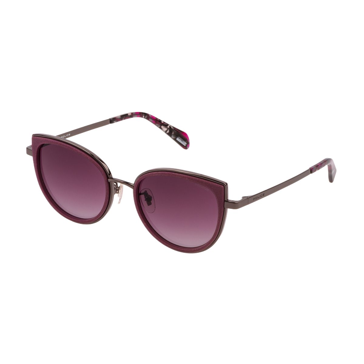 Burgunderfarbene Cat-Eye-Sonnenbrille