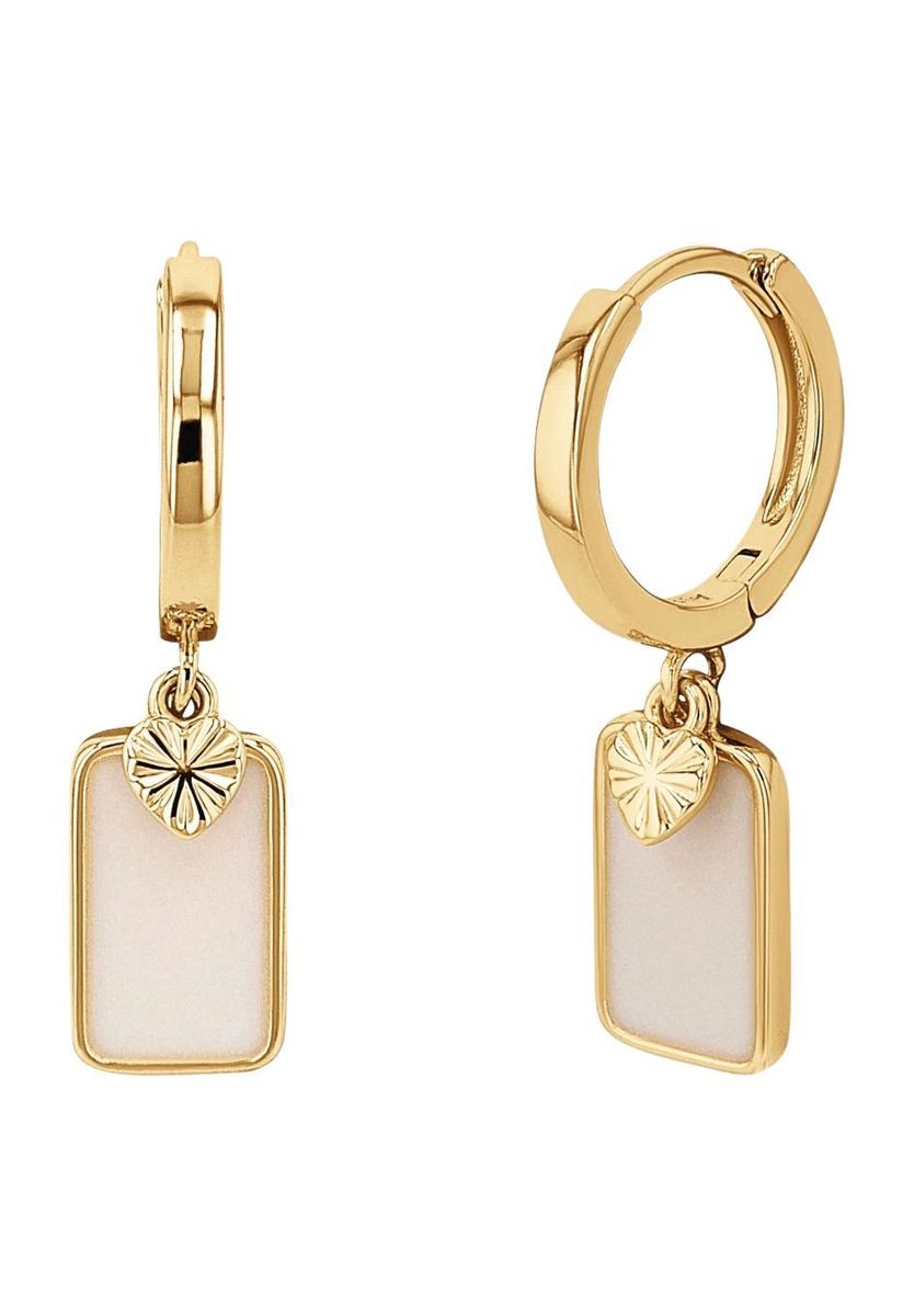 NOELANI Damen Creolen mit Anhänger, 925er Silber, GOLD, 99