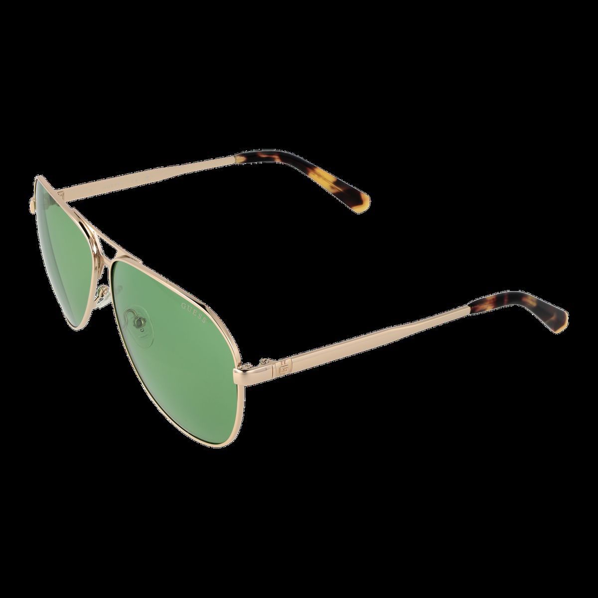 Goldene Pilotenbrille mit grünen Gläsern