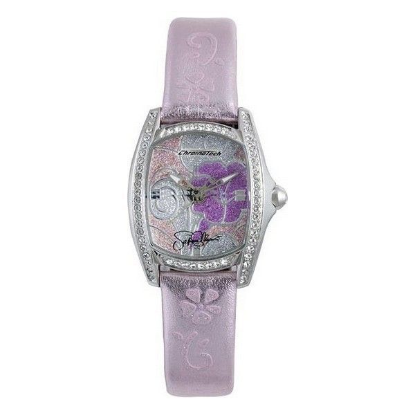 Blumengeschmückte Damenarmbanduhr