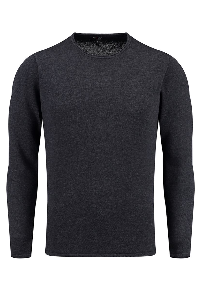 Herren Heathered Langarm Rundhals-Oberteil