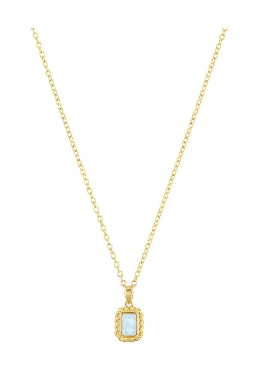 NOELANI Damen Kette mit Anhänger, 925er Sterling Silber Opal, SILBER